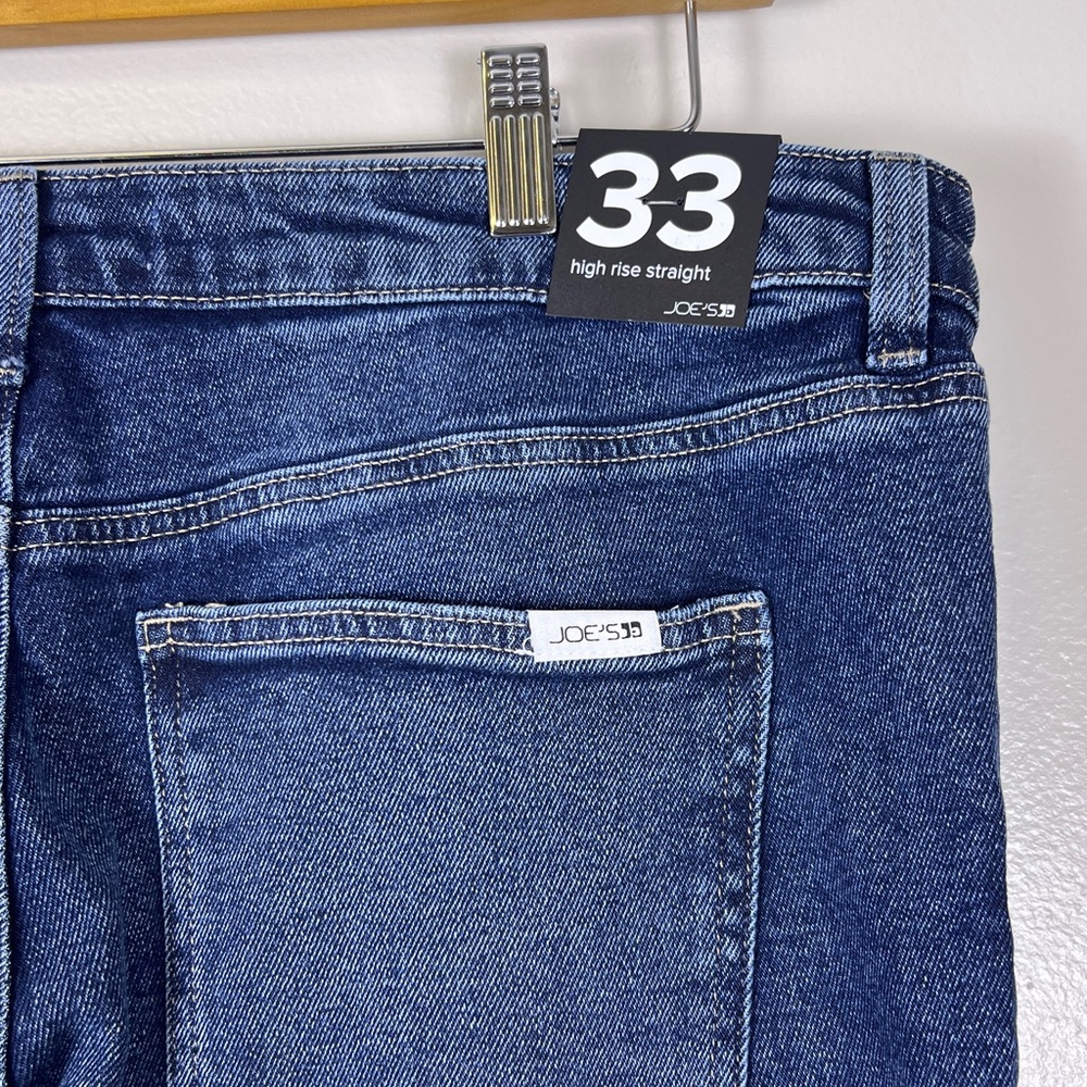 Joe's Jeans High Rise Straight Ankle Denim Stretch Jean Denim Size 33 - Picture 5 of 16